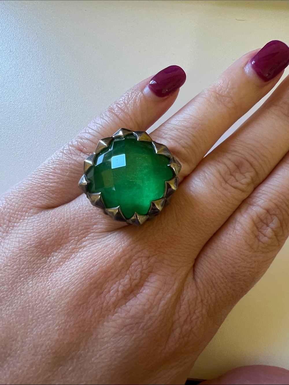 Stephen Webster Silver and Green Superstud Ring